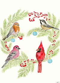 Birds and garland